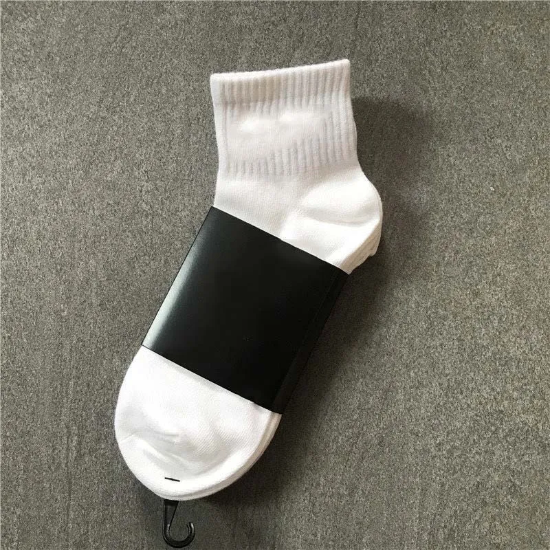 Men s Cotton Ankle Socks Black and White Sports Socks with Foot Pattern