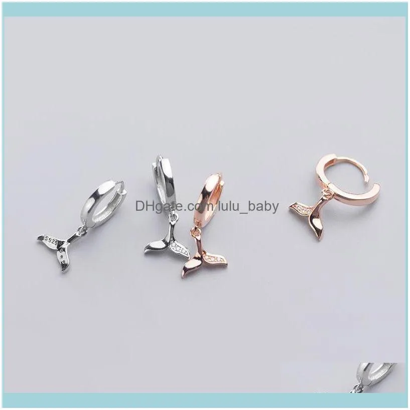 Jewelry2021Sier Mermaid Tail Zircon Hoop Earrings Rose Gold Earring Jewelry For Women Gifts & Hie Drop Delivery 2021 U4Du2