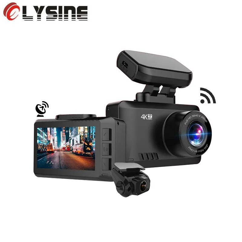 Auto Rückfahrkameras Parksensoren Olysine Ultra HD DVR GPS WiFi Dash Cam 4K Geste PO Kamera 2160p Nachtsicht Videorecorder mit 10
