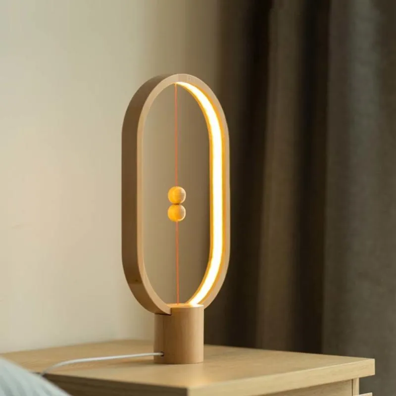 Wood magnetic shop table lamp