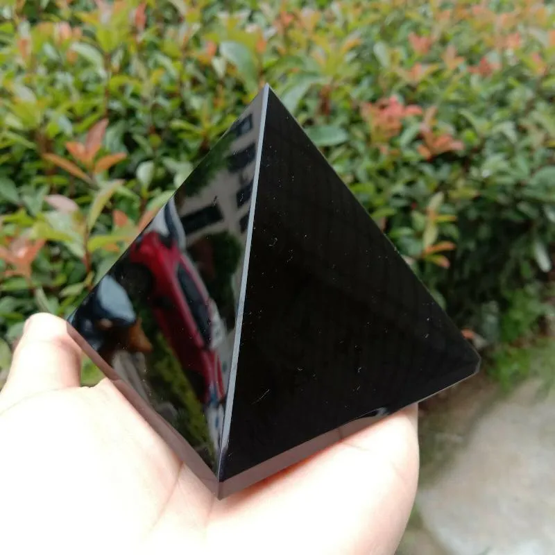 Decorative Objects & Figurines NATURAL Obsidian Quartz Crystal Pyramid Healing