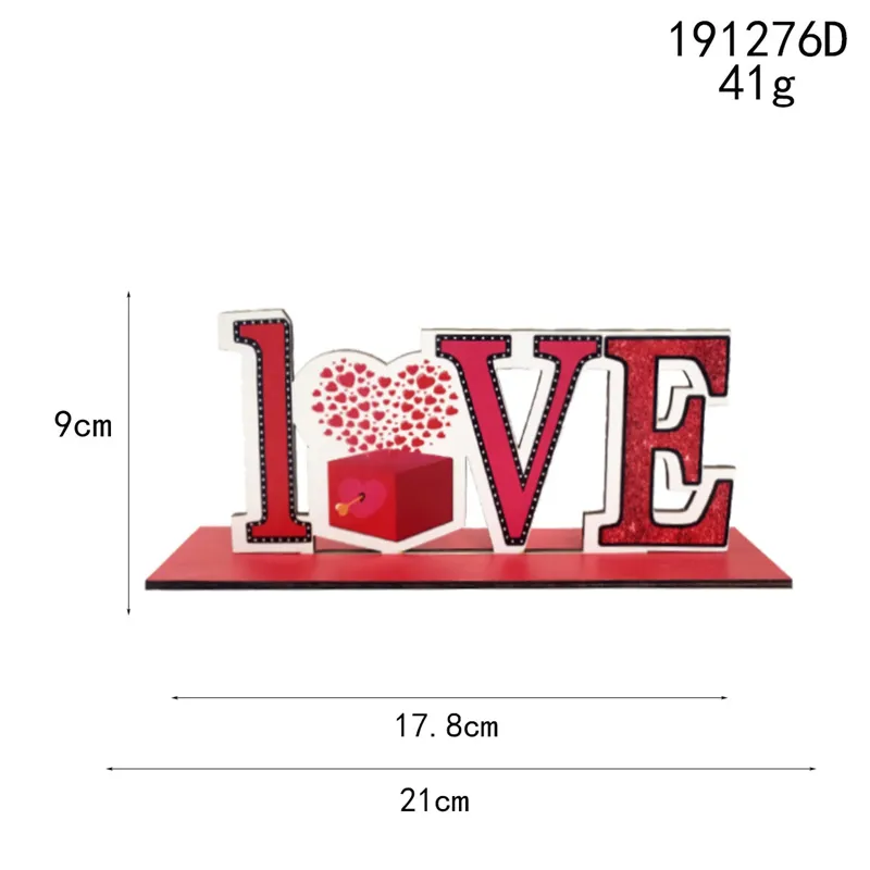 Valentines Day Party Wooden Tabletop Centerpiece Signs Love Heart Shaped Table Toppers for Wedding Anniversary Decoration