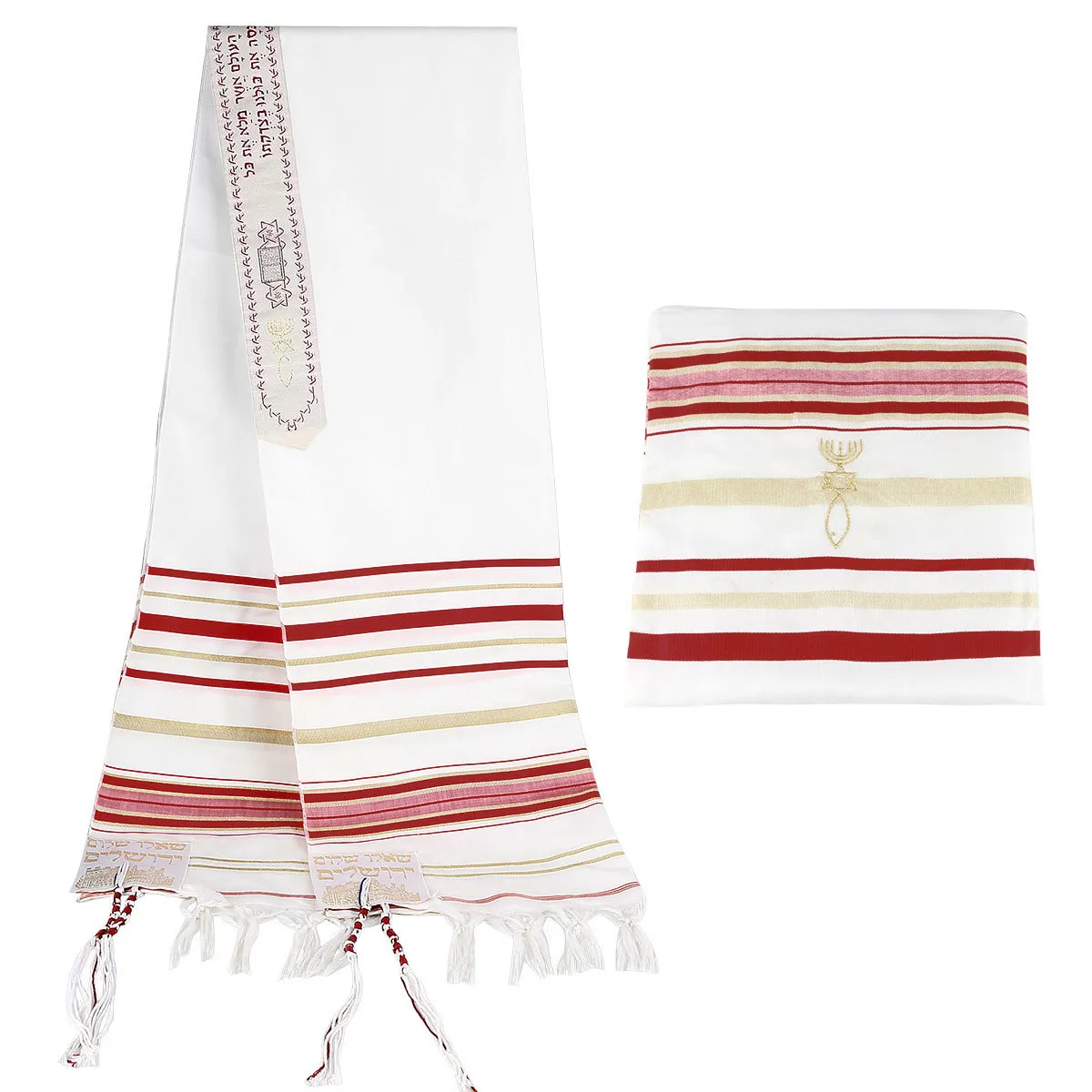 Messianic Je Israel Tallit Prayer Shawl Scarfs With Talis Bag Gifts for Women Ladies Men 180*50cm 7 Colors