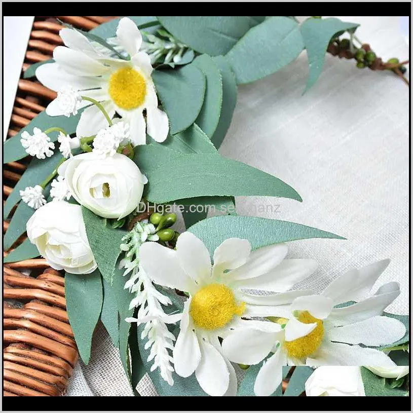 new arrival crown & hand wreath romantic head garland leaf wreath hairwear bridal girl kid wedding party flower hairbands