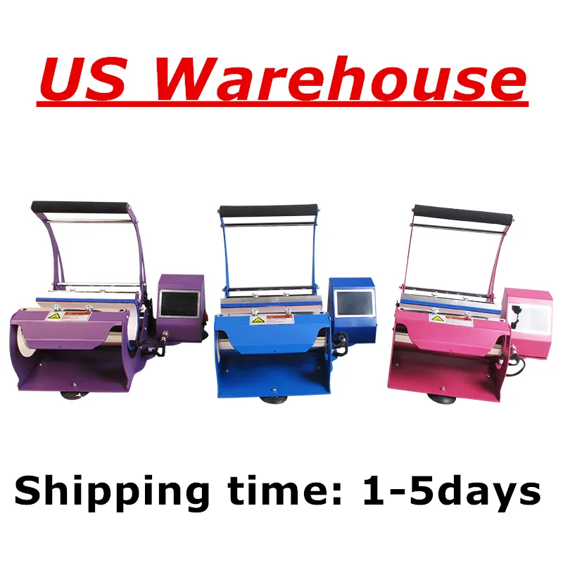 Local Warehouse! 20oz Heat Press Printer Sublimation Machine For 20oz 30oz 12oz Skinny Straight Tumber 110V 3 Hole Plug 5 Color Transfer Pressing Machining A12