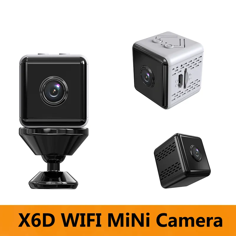 Högkvalitativ 1080p X6D minikamera Trådlös bildskärm DV-videokamera Portable Surveillance Webbkamera Fjärrkontroll för bil Inomhus utomhus för hemfast