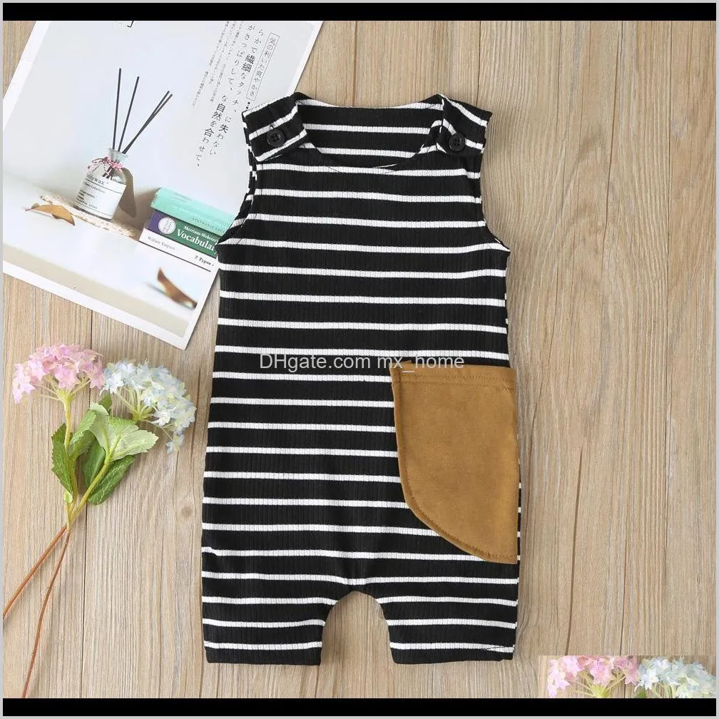 2020 new baby romper cotton striped sleeveless infant jumpsuit boy clothes onesies baby clothes newborn baby girl clothes l0213