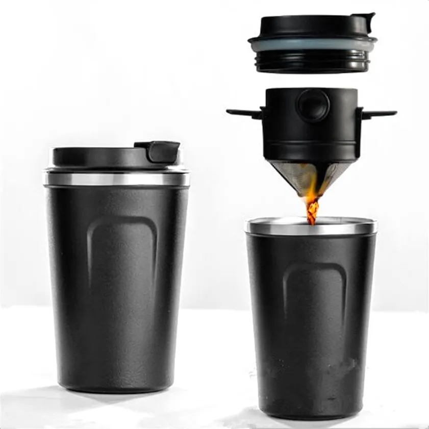 Filtro per caffè riutilizzabile Tazza da viaggio portatile Set di tazze da tè con gocciolatore fatto a mano Articoli per pentole 220217