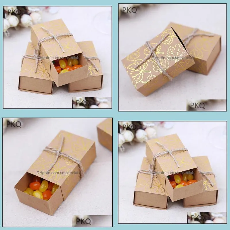 Gift Wrap 20pcs High Quality Kraft Paper Box Handmade Soap Wedding Favors Candy Small Brown Cardboard Carton 8x5x3cm
