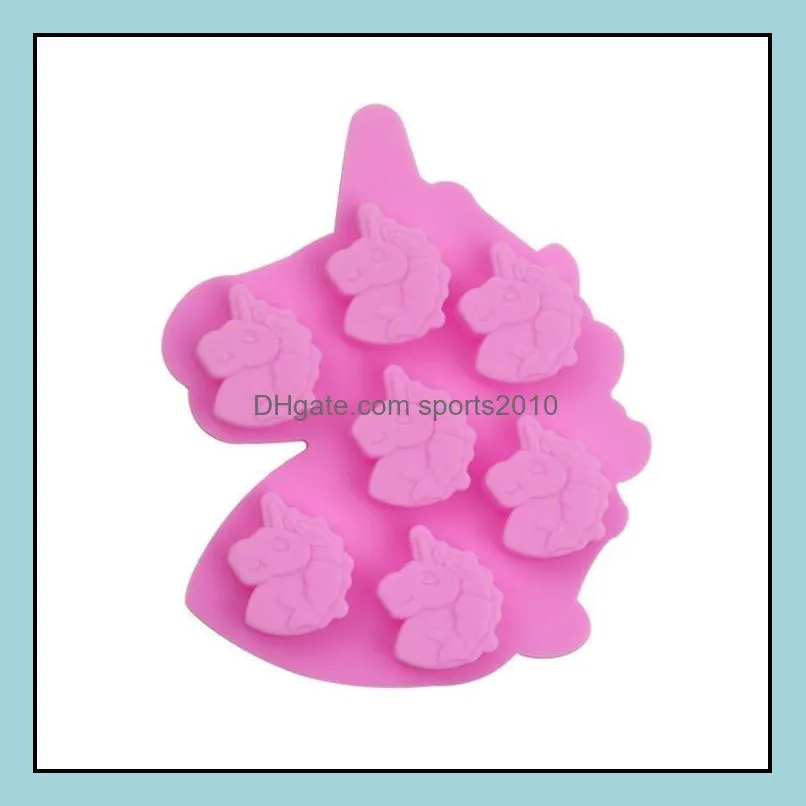 Silicone chocolate mold 7 holes CUTE horse shaped silicone mold for wholesale 100 pieces per lot LX1261