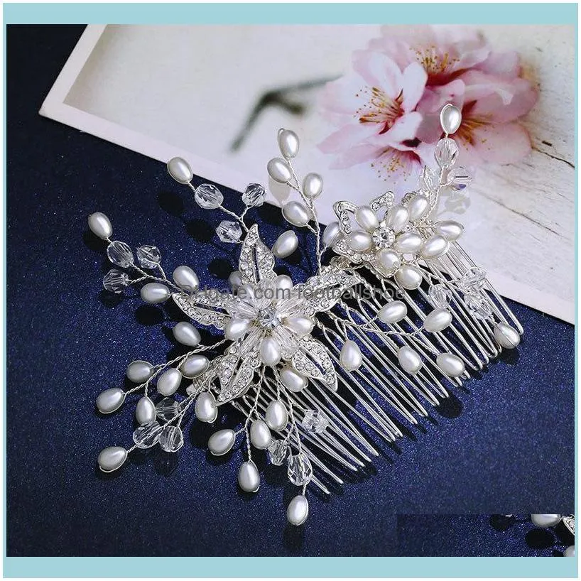 Clips & Barrettes Jewelrydesigners Pearl Bridal Hair Headdress Jewelry Diamond Wedding Aessories Comb Hca01 Drop Delivery 2021 Nwblg