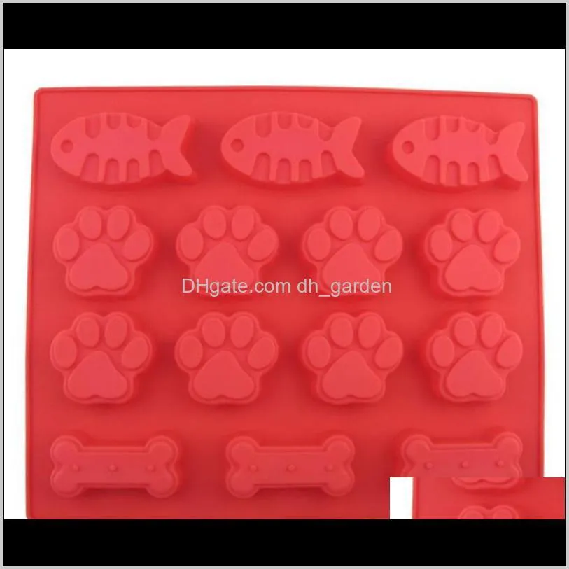 food grade ice cube trays cooler puppy paw bone rocket cake pan silicone treats biscuit baking mold cookie cutter red sn2214