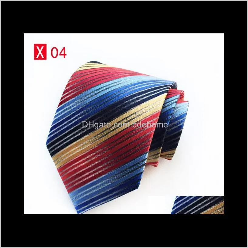 stripe mens slim tie fashion polyester plaid neckties 8cm width gravata rainbow ties for men corbatas