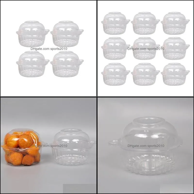 50 Pcs Disposable Transparent Cake Pastries Box Cupcake Muffin Dome Holders Cases Boxes Cups (Cat Head Shaped)