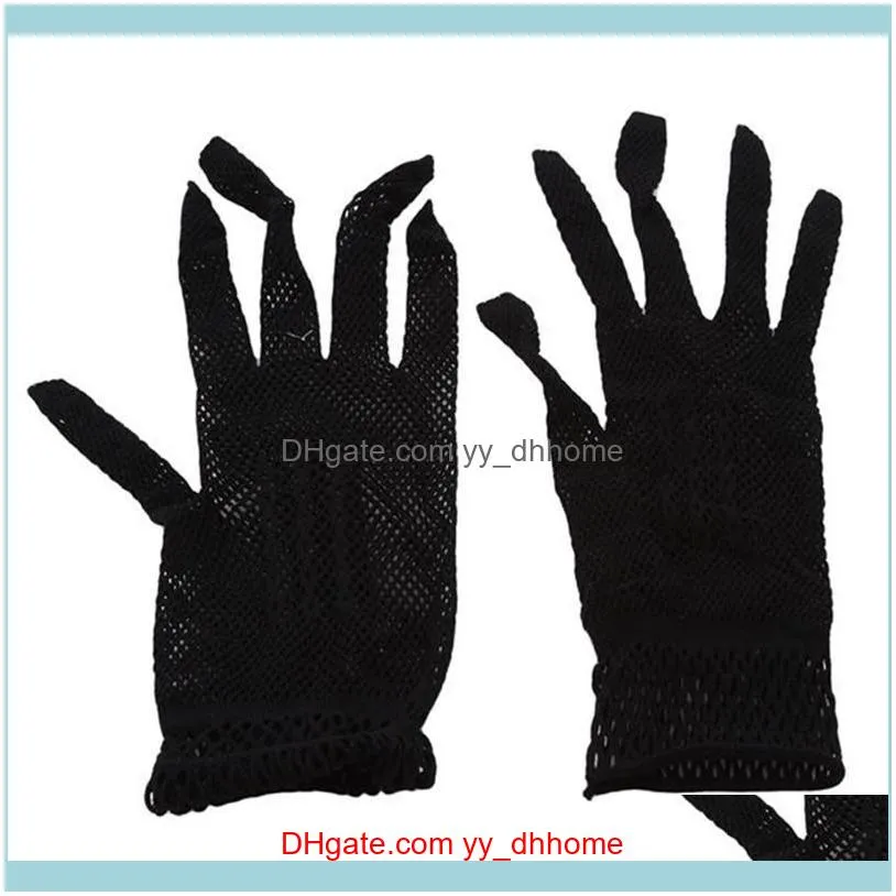 Five Fingers Gloves Women Summer Uv-Proof Driving Mesh Fishnet Solid Thin Mitten Animals Woman1