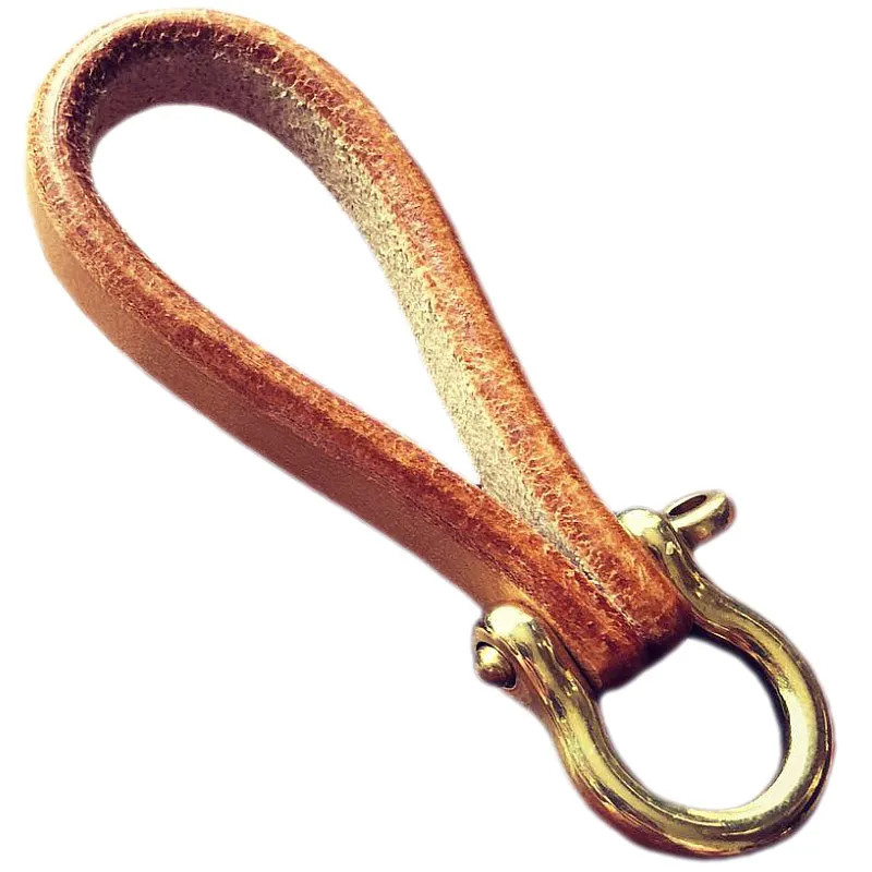 Handmade Japanese Shonan Tochigi Leather Copper Keychain