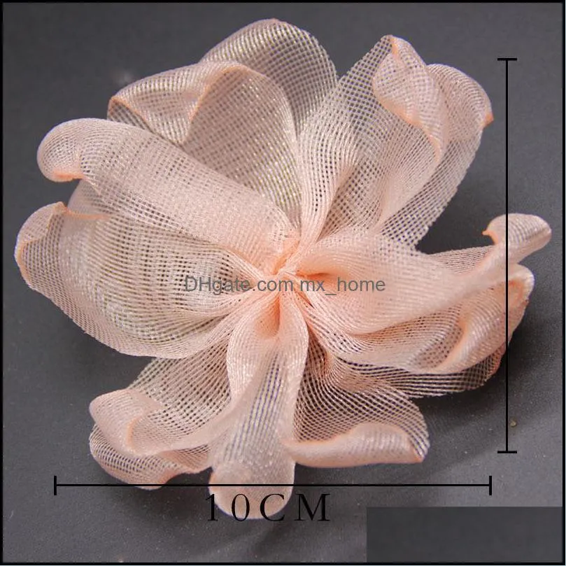 Decorative Flowers & Wreaths 5pcs Net Yarn Diy Burnt Edge Fabric Flower Hairpin Jewelry Accessories Cap