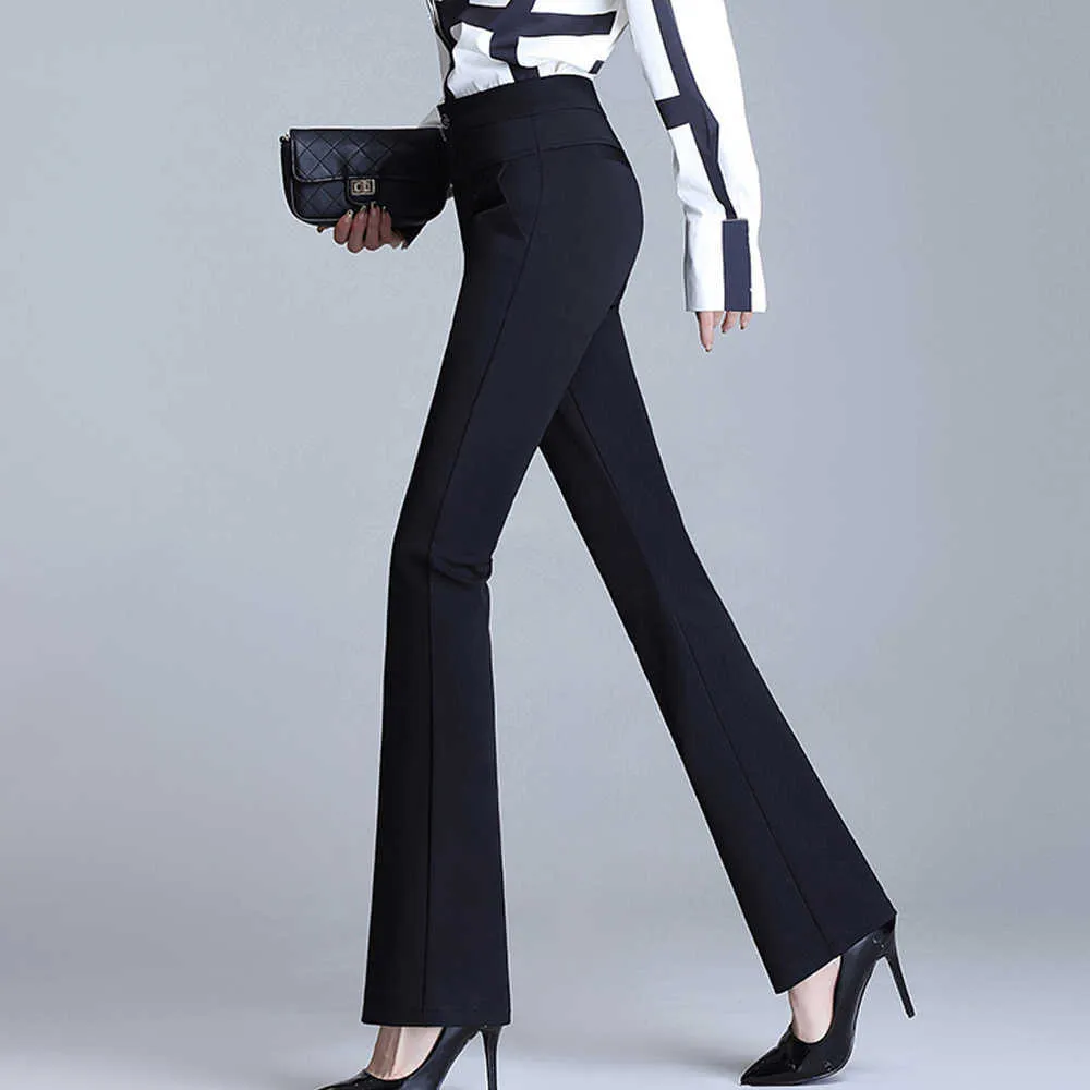 Black High Waist Fitted Flared Pants | Stylish work outfits, Classy work  outfits, Business casual dresses