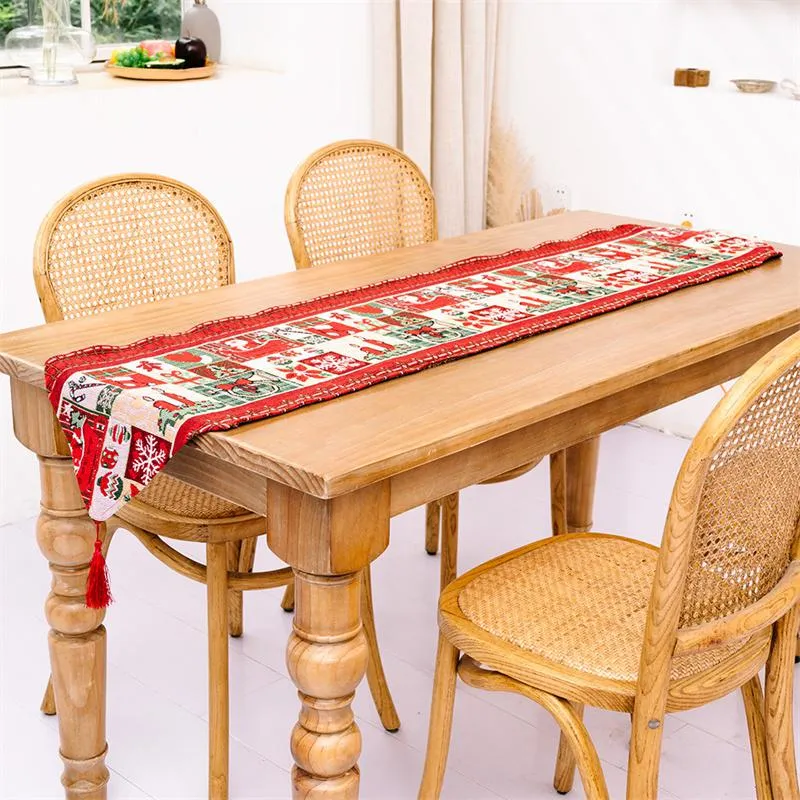 Christmas Cloth Table Runner 180*35 cm Merry Xmas Kitchen Tables Decorations