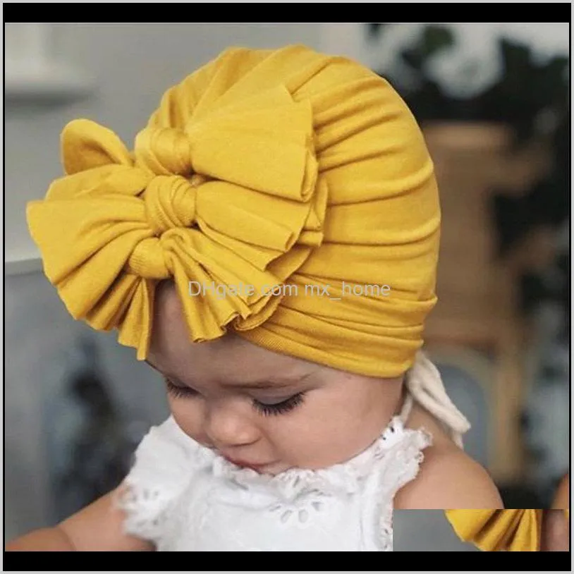 baby hat girls caps cotton blending bow baby turban newborn hats 11 colors head wraps hair accessories new infant hat