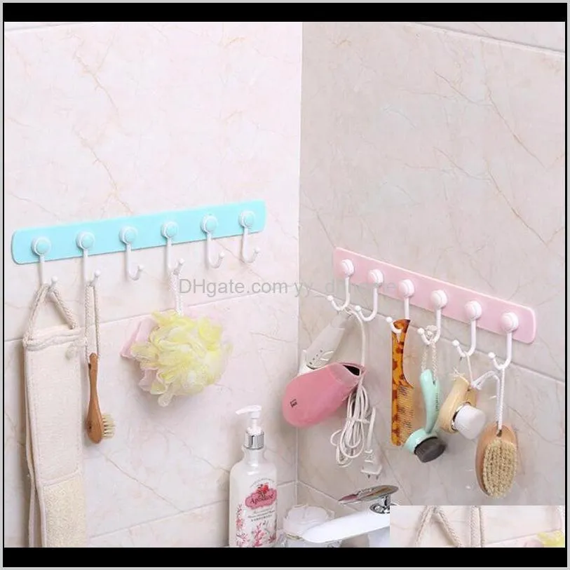 360 degree rotation storage rack with 6 hooks for hanging clothes hat coat hanger wall hook kitchen organizer