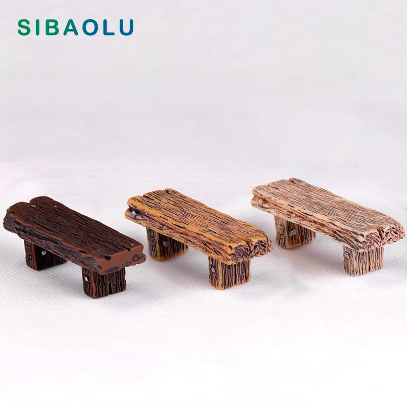 Mini Picnic Table Bench Outdoor Fairy Garden Patio Furniture Dollhouse Supply