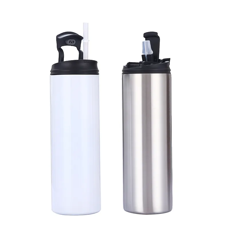 Sublimation 20oz straight tumbler straw lids tumbler straw sippy cup skinny tumbler Heat transfer mug water bottle travel mug