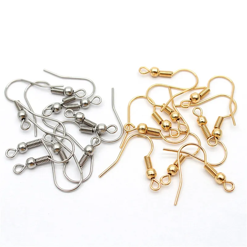 200PC / Lot DIY Earring delar Örhängen Clasps Hooks Findings Komponent DIY smycken gör tillbehör legering krok öron tråd smycken grossist pris