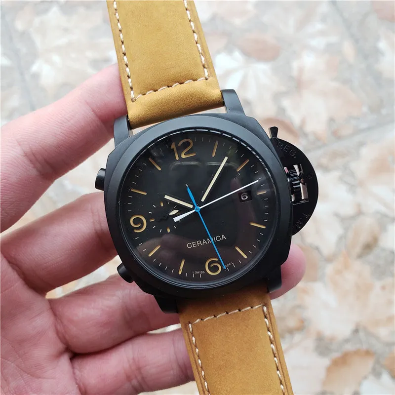 Zegarek męski Casual Fashion Skórzany opaska zegarkowa Importowany w pełni automatyczny ruch mechaniczny 43 mm wysokiej jakości top AAA Waterproof