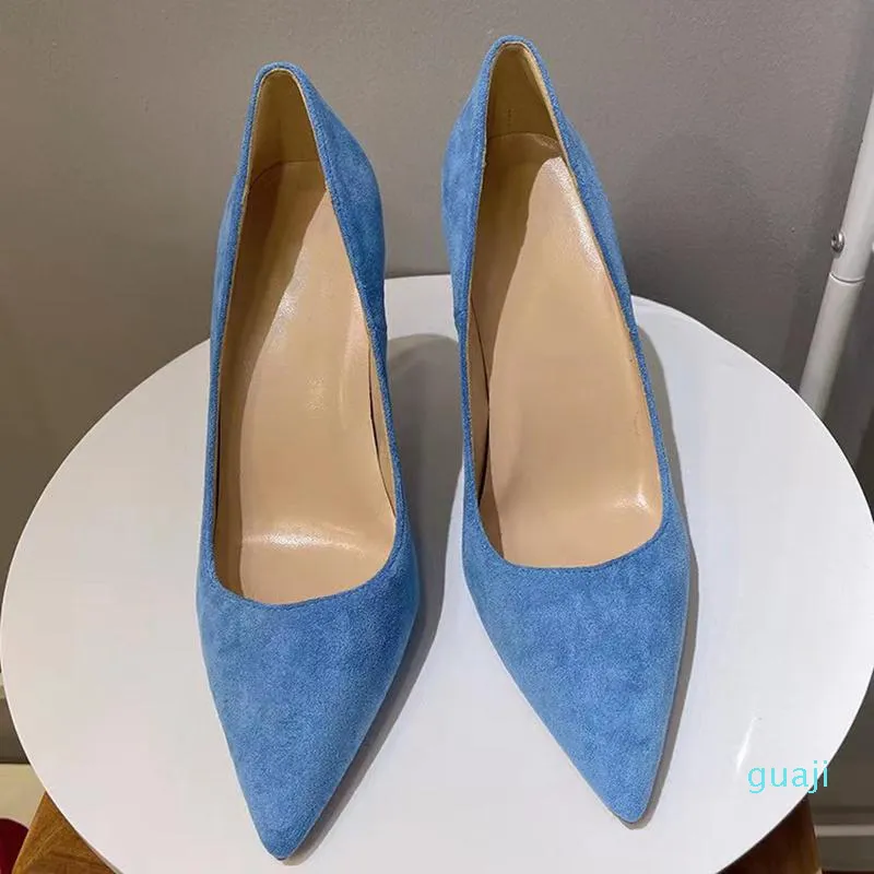 Dress Shoes Heelgoo Light Blue Women Faux Suede Pointy Toe High Heel Formal  Stiletto Pumps Waterproof Slip-On from Dhgate Dress Shoes - price 105.53