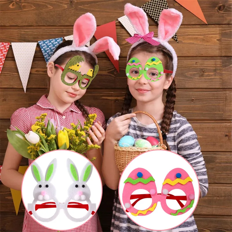 Lunettes de soleil de fête de Pâques nouveauté drôle fantaisie lapin lapin oeuf Photo accessoires taille unique pour les enfants et les adultes