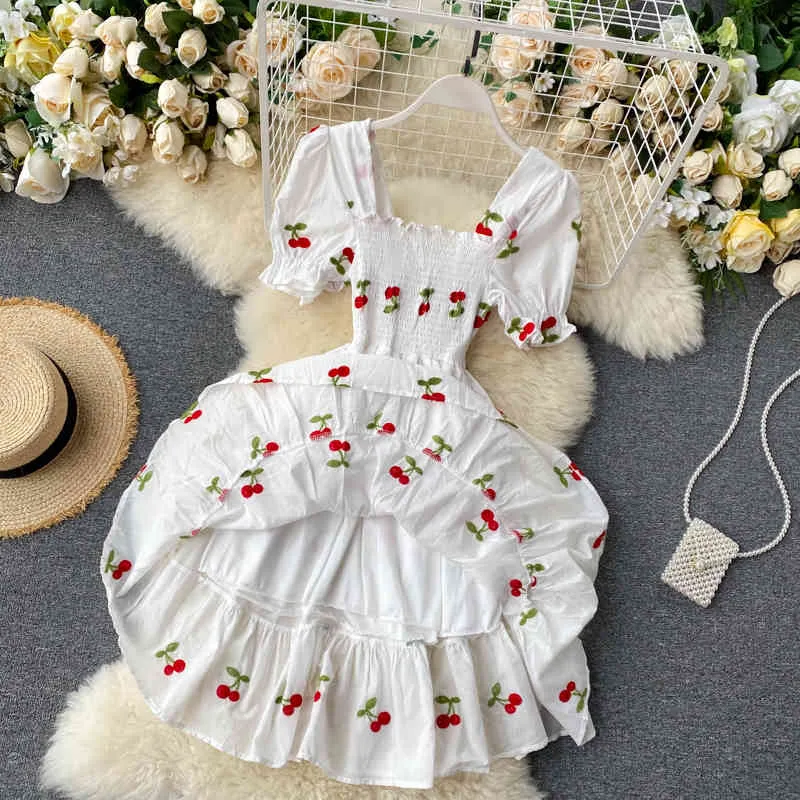 [ZEROPLANET] HARUNA RIBBON PUFF DRESS 2colors 韓国人気 Woherb 2024 New Square Collar Vestidos Vintage Women Bandage