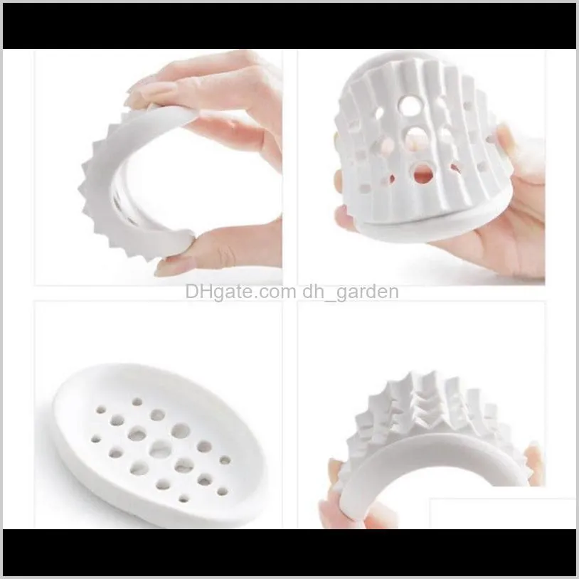 silicone non-slip soap holder dish bathroom shower storage plate stand hollow dishes openwork soap dishes sn2114