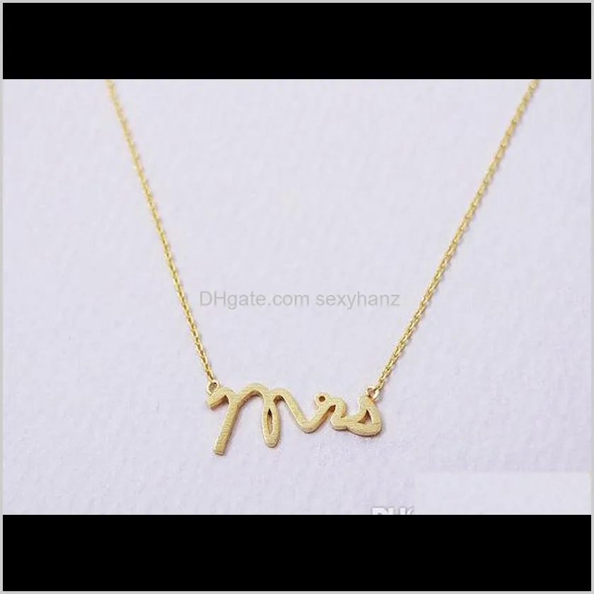 10pcs gold silver simple dainty mrs necklace small stamped word initial necklace simple love alphabet letter necklaces