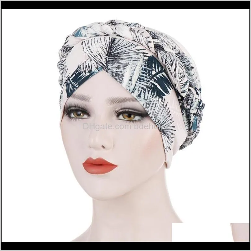 2020 bohemia print muslim turban scarf for women islamic inner hijab caps arab wrap head scarves femme musulman turbante mujer 732 t2