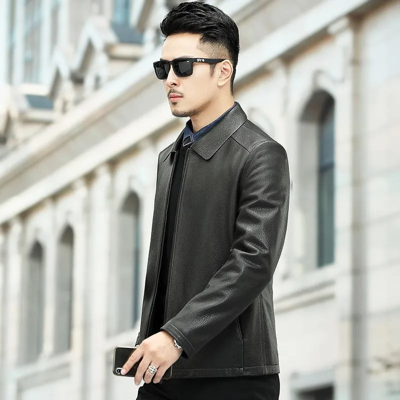最新海外 メンズレザー浮遊鹿の鹿の肌のジャケットスタイルラペル春と秋の短いスリムなフィットを 781 セール 高島屋 Kyoderdesign Com