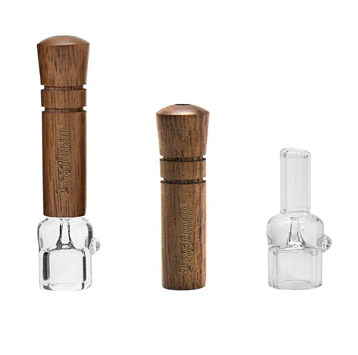 Wood Smoking Pipe With Quartz Glass Burner 98mm 68mm Tobacco Herb Smok Pipes Accessories SN2671