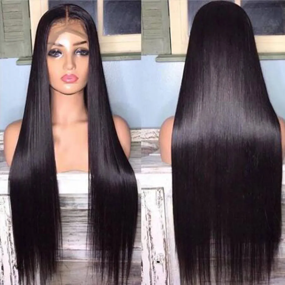 New Brazilian Silky Straight Lace Front Wig 30” 30 Inch Pink 13x4 Lace Front Silky Straight Wig Preplucked  main image 4