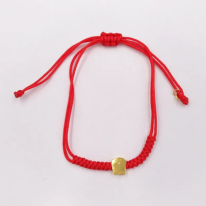 Red Cord And Gold Sweet Dolls Xxs Bear Bracelet Authentic 925 Sterling Silver bracelets Fits European bear Jewelry Style Gift Andy Jewel 414831000