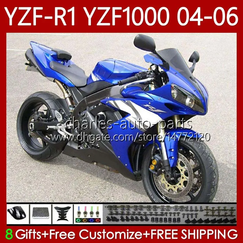Fairings Kit For YAMAHA YZF-R1 YZF R 1 1000 CC YZF1000 Stock blue YZFR1 04 05 06 Bodywork 89No.58 YZF R1 1000CC 2004 2005 2006 YZF-1000 2004-2006 OEM Motorcycle Body