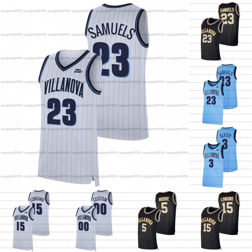 Maillot de basket-ball universitaire personnalisé Villanova Wildcats 2021-22 Jermaine Samuels Justin Moore Josh Hart Mikal Bridges Slater Cole Swider