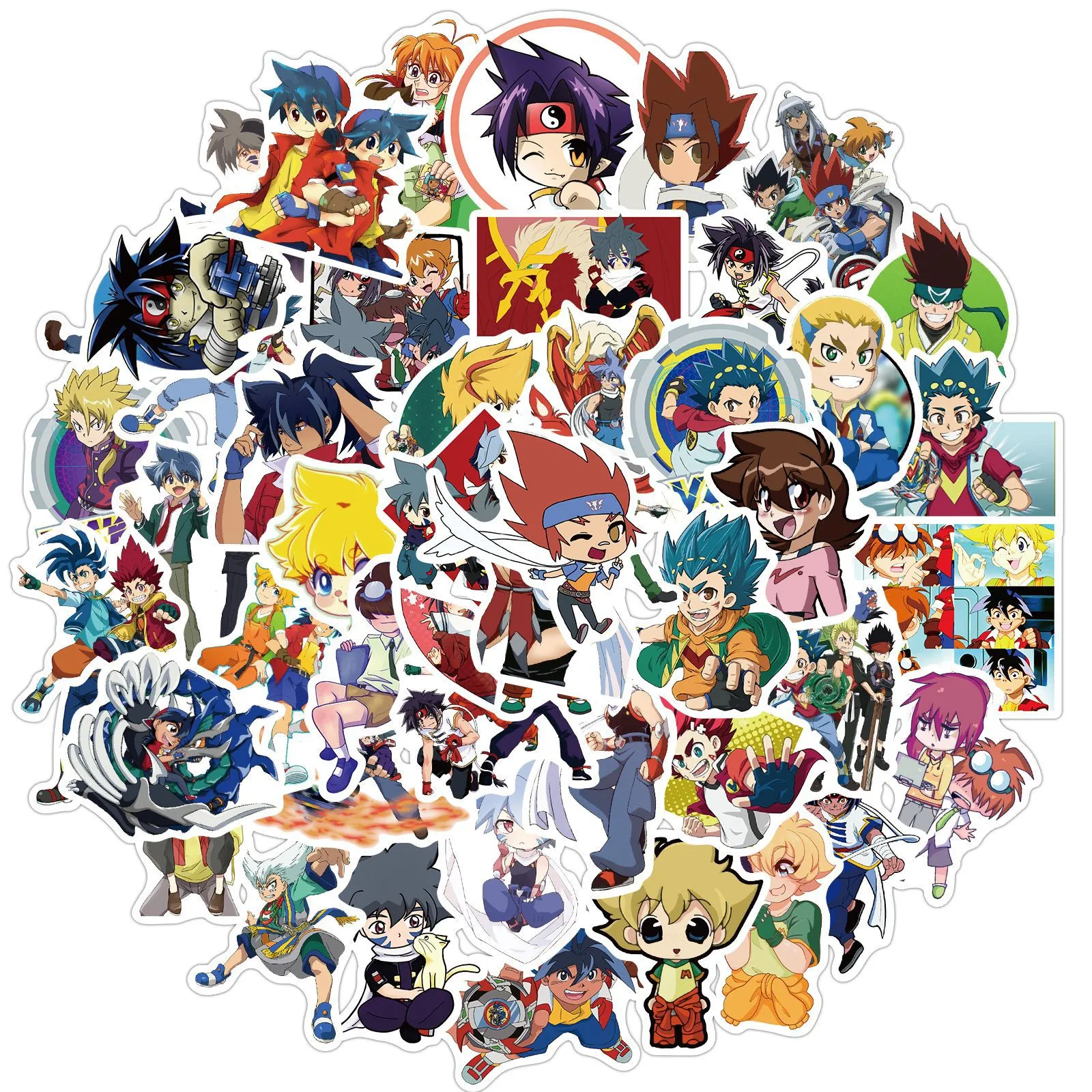 50 PCS Mixed Beyblade Anime Graffiti skateboard Stickers For Car Laptop Fridge Helmet Pad Bicycle Bike Motorcycle PS4 book Guitar Pvc Decal