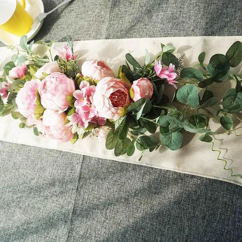 以上節約 人工牡丹の花のドアの花輪ラーランドの結婚式の会場の装飾2 Shipsctc Org