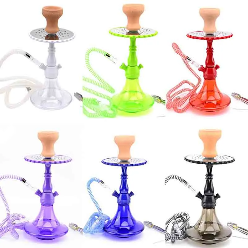 UFO Style Hookah Shisha Bong Smoking Water Pipe Set Ceramic Bowl Arab Stem Hookahs Vase 6 colors One Hose Oil Rigs Tool Accessories