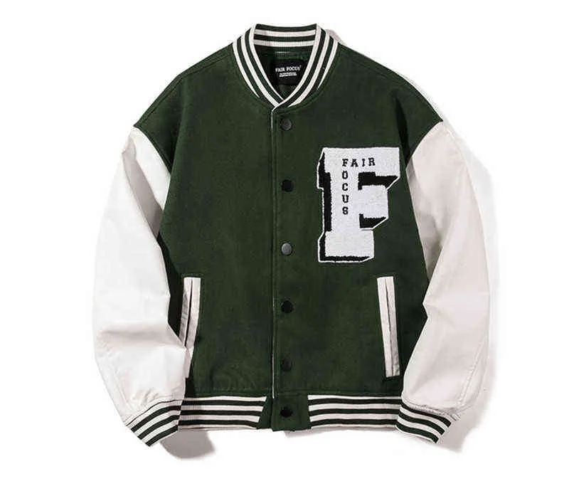 68▢MAGICSTICK 2FACE VARSITY JKT UT1228-8 Hip Hop Varsity Jacket - 3D Letter Design, Japanese