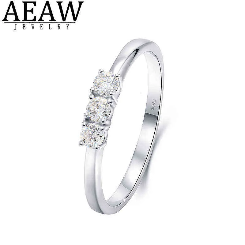 Round Cut 0.3ctw 3mm F color Lab Grown Moissanites Diamond Engagement Ring Wedding Band in 10K White Gold And Silver For Women 220113