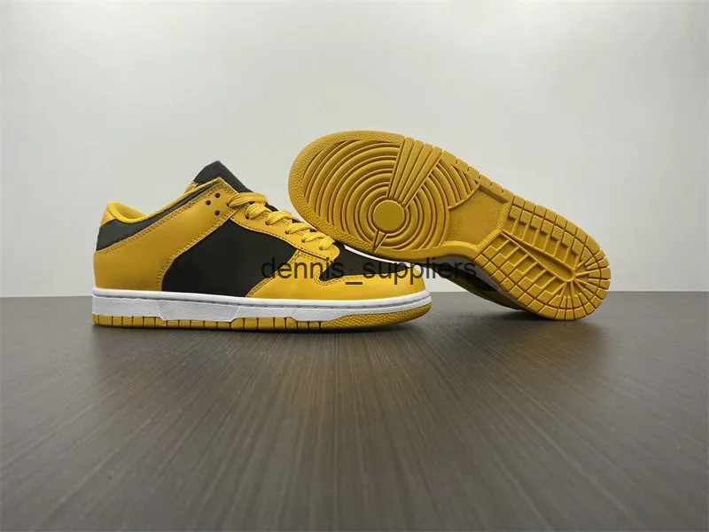 Edição Especial Low Goldenrod Homem Skate Designer Sapatos Amarelo Preto Moda Esporte Zapatos Tênis Excelente Qualidade Come With