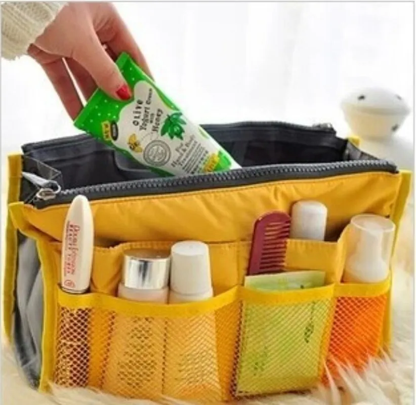 200pcs/lot Women Multifunction Organizer/Travel Insert Handbag Organiser Storage Make Up Cosmetics Bag Travel Bag