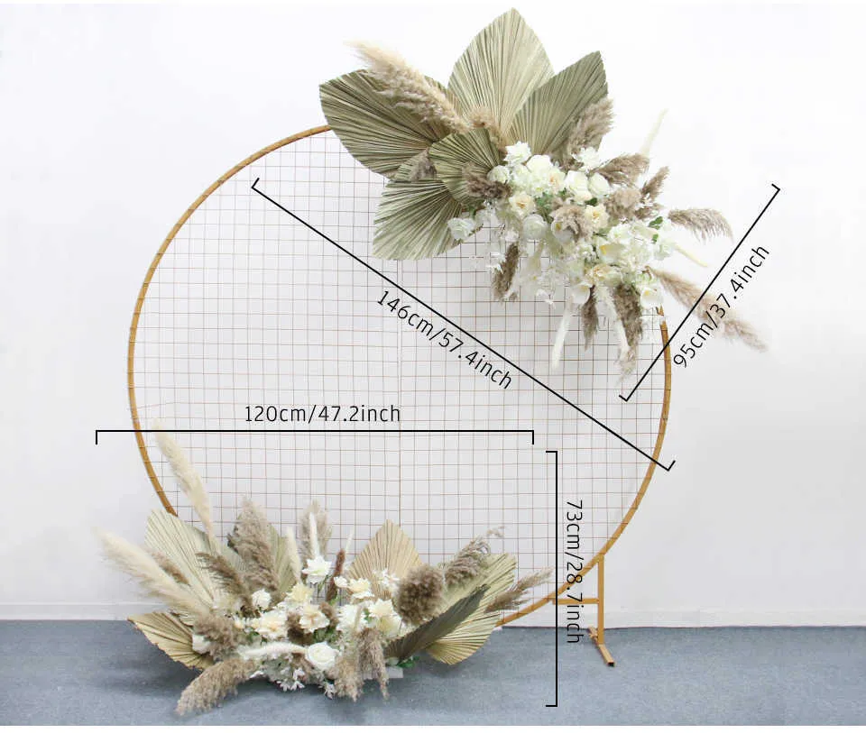 Natural Dried Flower Arrangement Pampas Grass Reed Row DIY Wedding ...