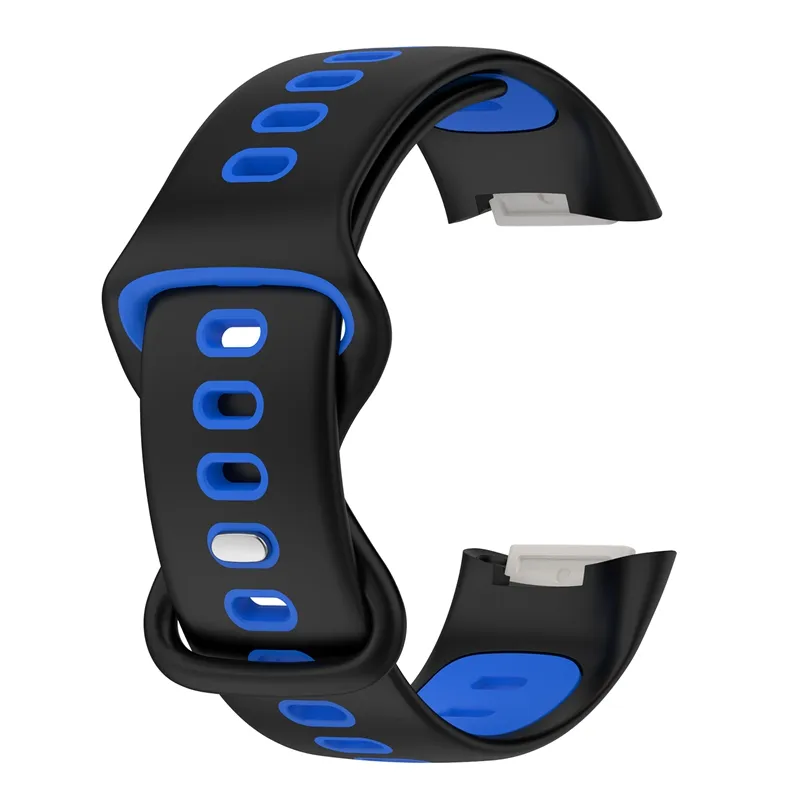 Pulseira de pulseira de substituição de silicone híbrida cor dual cor suave pulseira de silicone para fitbit carga 5 50 pcs / lote